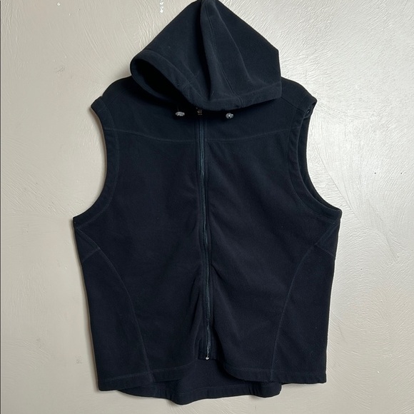Jackets & Blazers - Tri-Mountain Fleece Black Hooded Vest. Size XL
